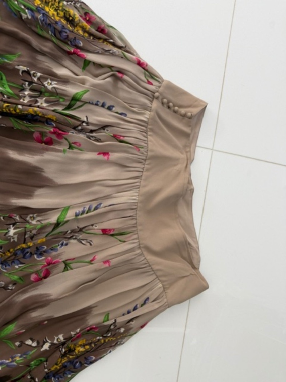 Floral Print Silk Skirt